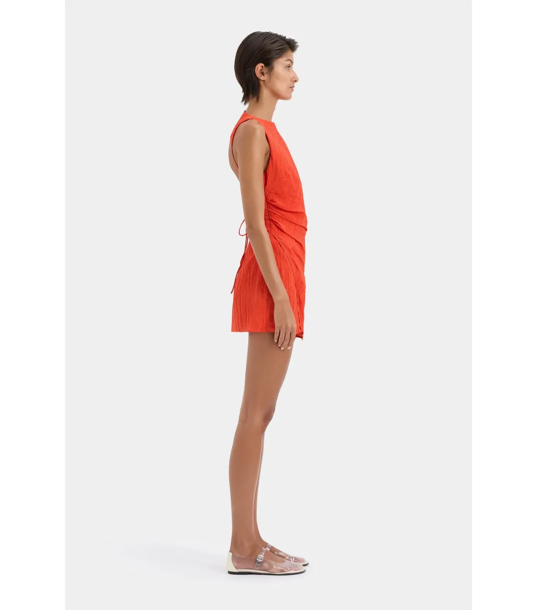 Sir the Label Ligeria Mini Dress in Tangerine Red Size 2 / AU 10 for rent on The Volte - main image