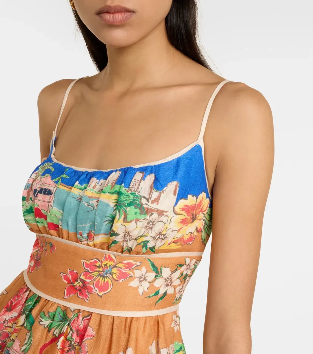 Zimmermann Alight Picnic Midi Dress Nautical Map Print Size 1 / AU 10 for rent on The Volte - main image