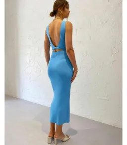 Bec & Bridge Sorbet Summer Midi Dress in Azure Blue Size AU 8 for rent on The Volte - image 2