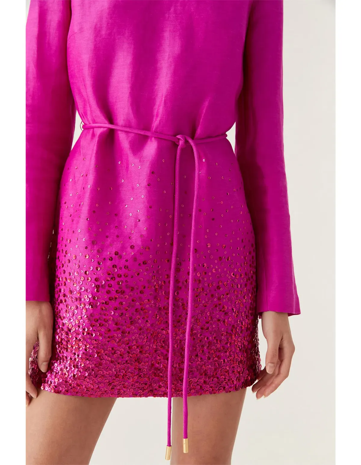 Aje Reflection Sequin Mini Dress in Deep Magenta Size AU 10 - Image 2
