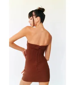 With Jéan Chloe Corset Dress in Chocolate Brown Size S / AU 8 for rent on The Volte - image 4