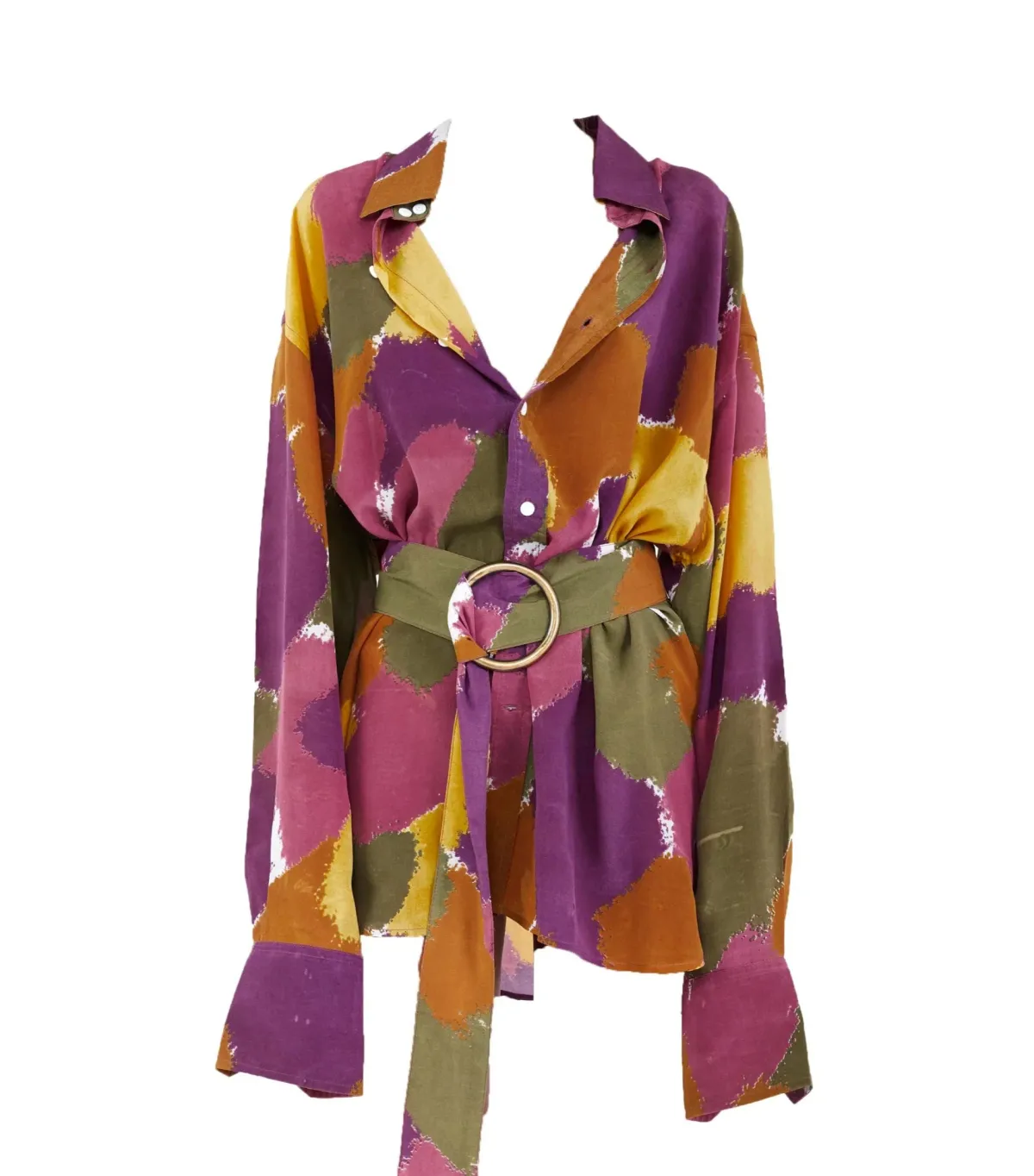 Bamba Swim Titan Shirt Dress In Dry Brush Print Size S / AU 8 - Image 4