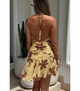 Benni Harlow Halter Dress in Butter Floral Size AU 10 for rent on The Volte - image 6