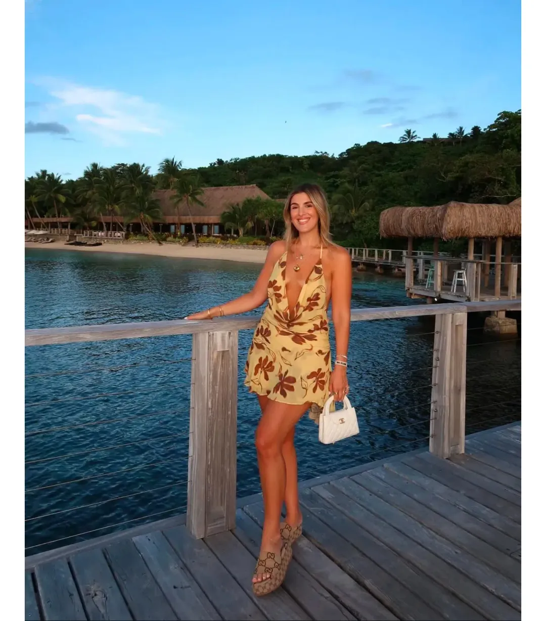 Benni Harlow Halter Dress in Butter Floral Size AU 10 for rent on The Volte - main image