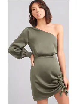 Kookai Vangeline Mini Dress in Khaki Size 38 / AU 10 for rent on The Volte - image 1