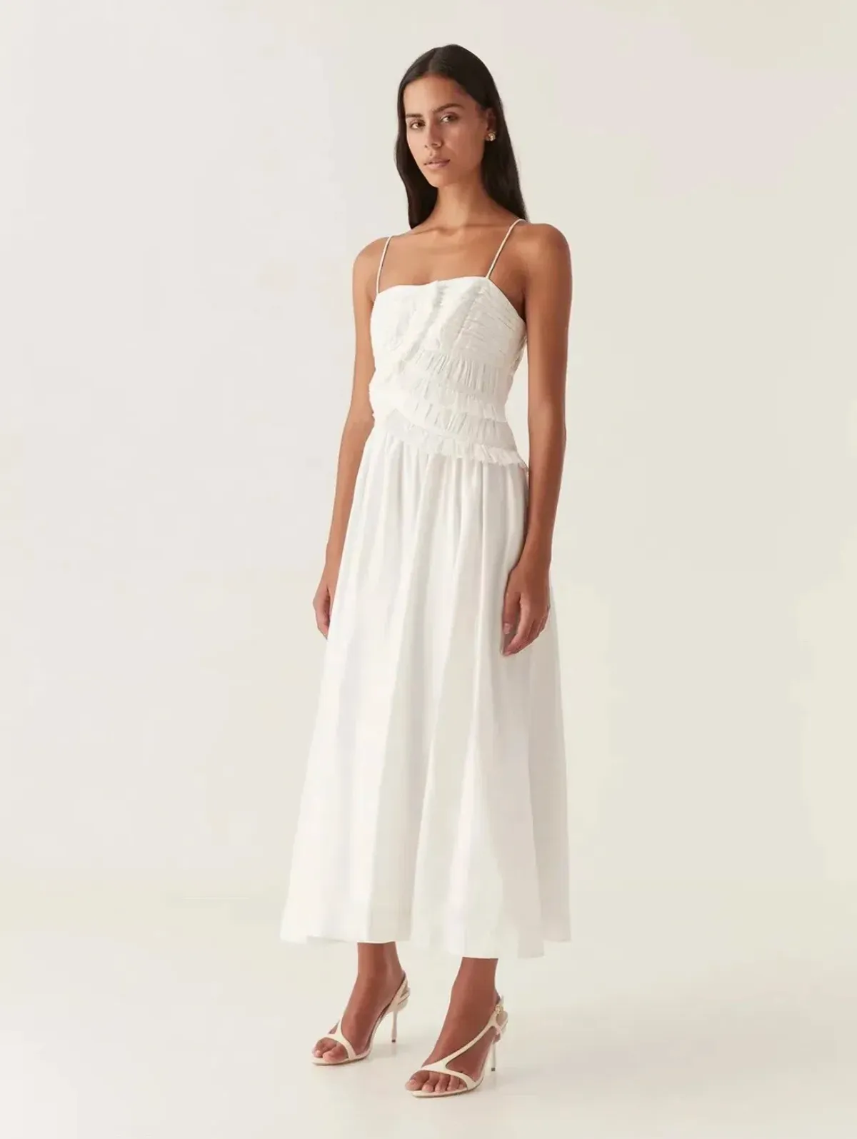 Aje Synergy Frill Midi Dress Ivory Size 12 - Image 2