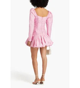 Aje Pink Bijou Ruffled Pleated Taffeta Mini Dress Pink Size 8 for rent on The Volte - image 2