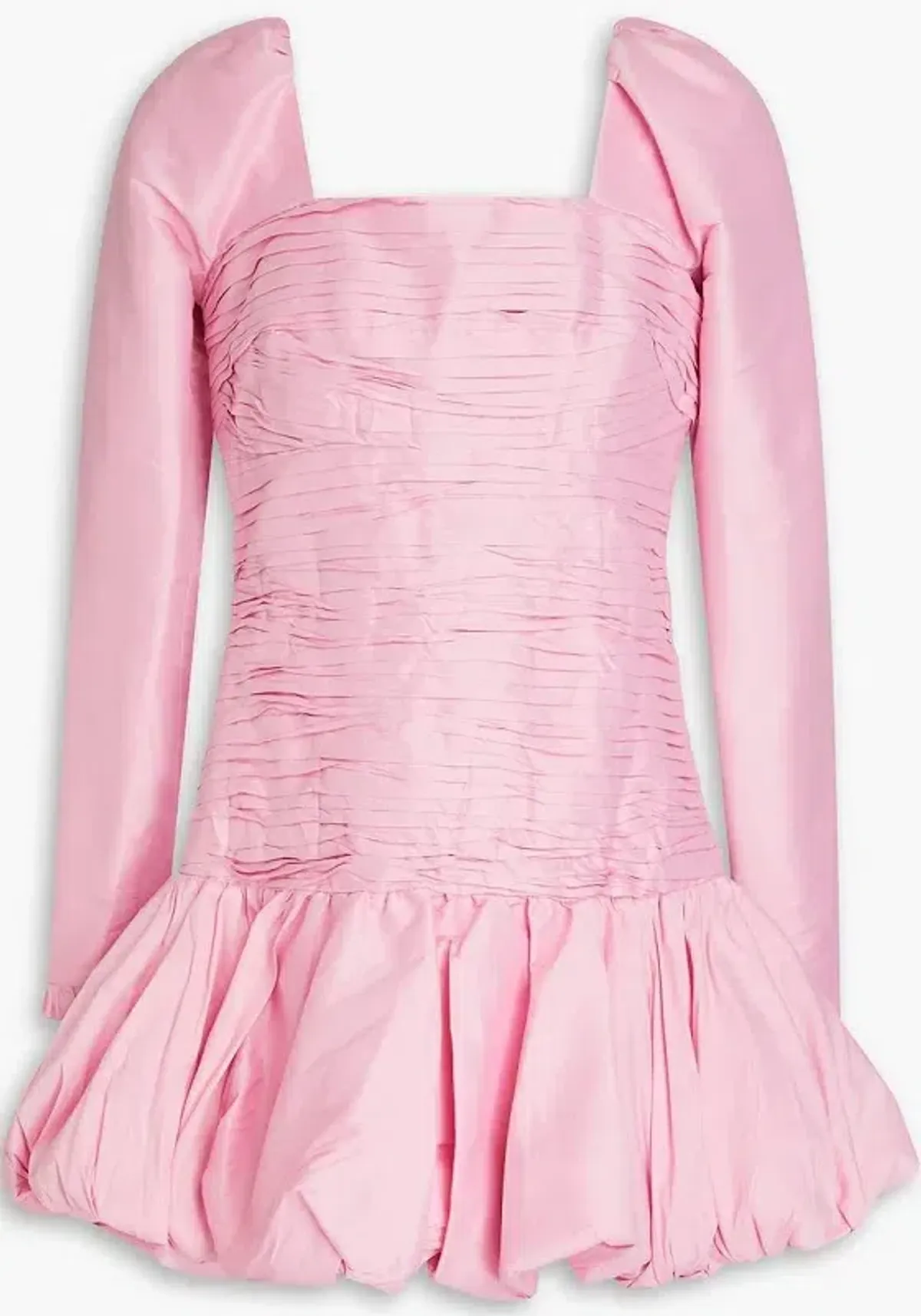 Aje Pink Bijou Ruffled Pleated Taffeta Mini Dress Pink Size 8 - Image 3