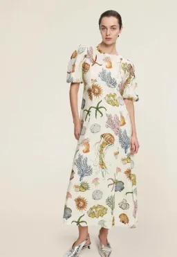 Alemais Sea Midi Dress Cream Size 16 for rent on The Volte - image 1