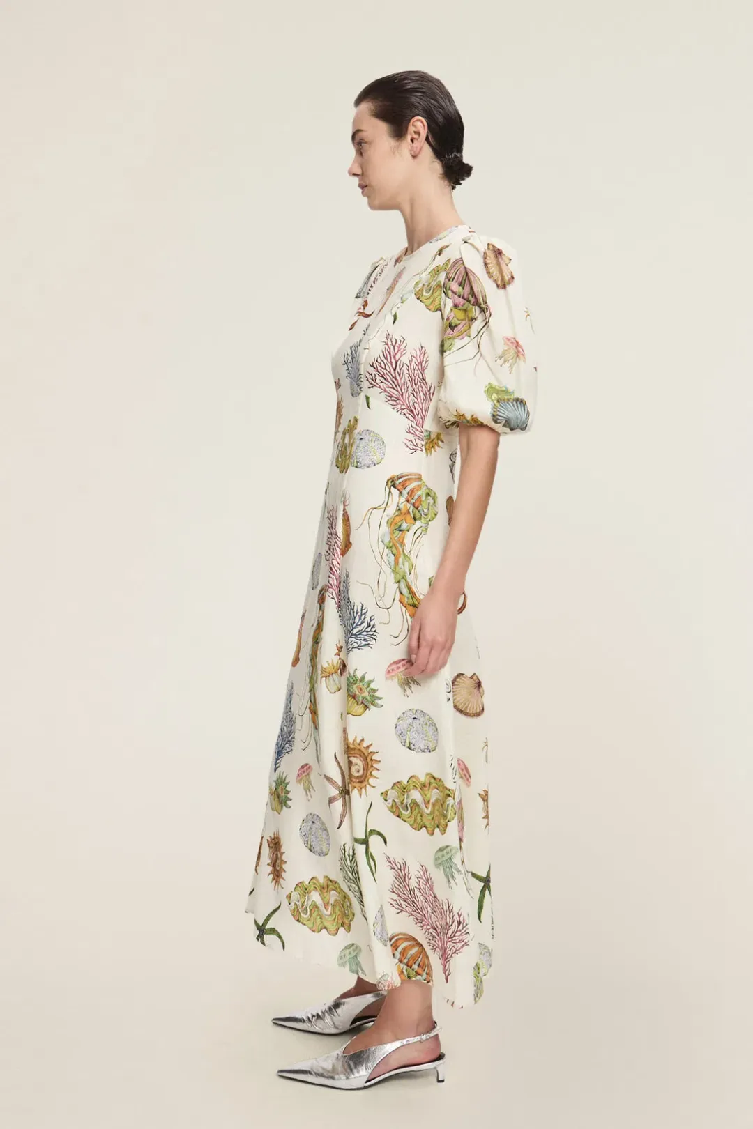 Alemais Sea Midi Dress Cream Size 16 for rent on The Volte - main image