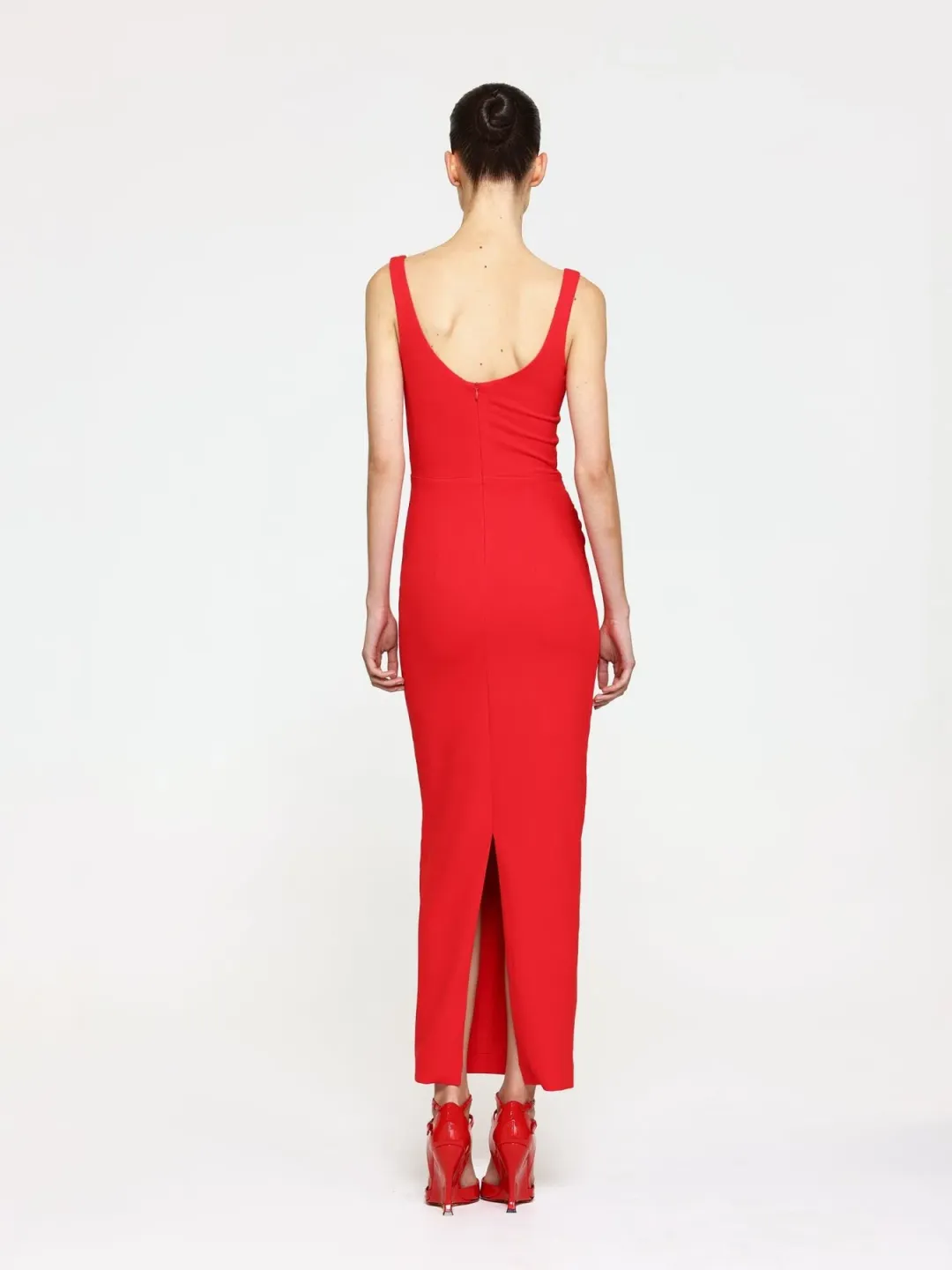 Effie Kats Gable Midi Dress Cherry Red Size 12 for rent on The Volte - main image