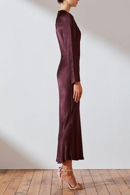 Shona Joy Morrison Long Sleeve Bias Midi Dress Burgundy Size 8 / AU 8 for rent on The Volte - image 4