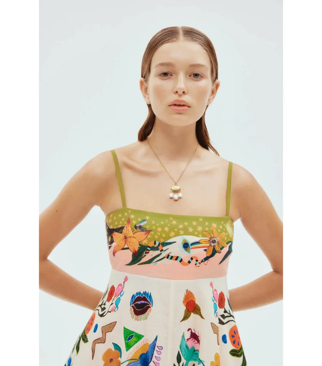 Alemais Evergreen Sundress Multi Size AU 10 for rent on The Volte - main image