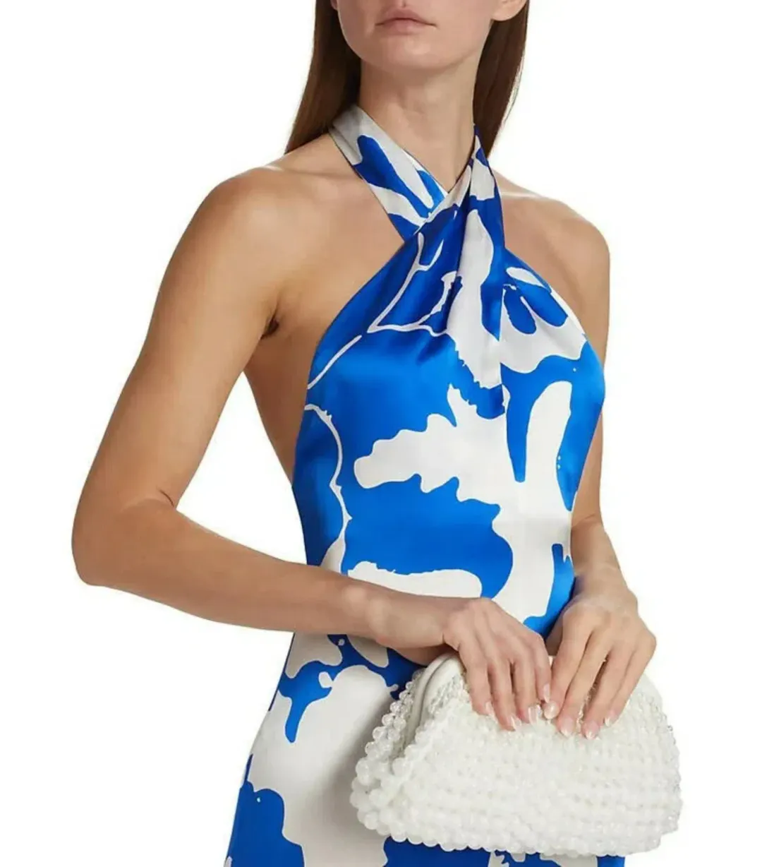 SIR The Label Esme Halter Dress in Merce Abstract Print Size 0 / AU 6 for rent on The Volte - main image