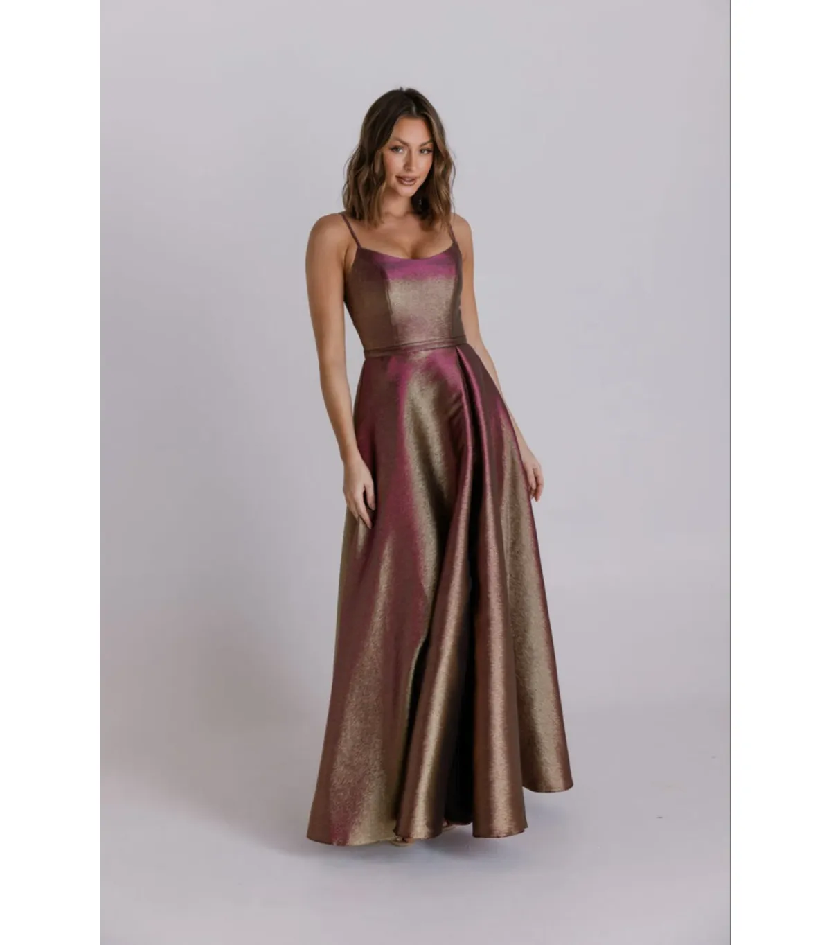 Tania Olsen Apollo A-Line Formal Dress in Gold/Pink Size AU 6 - Image 1