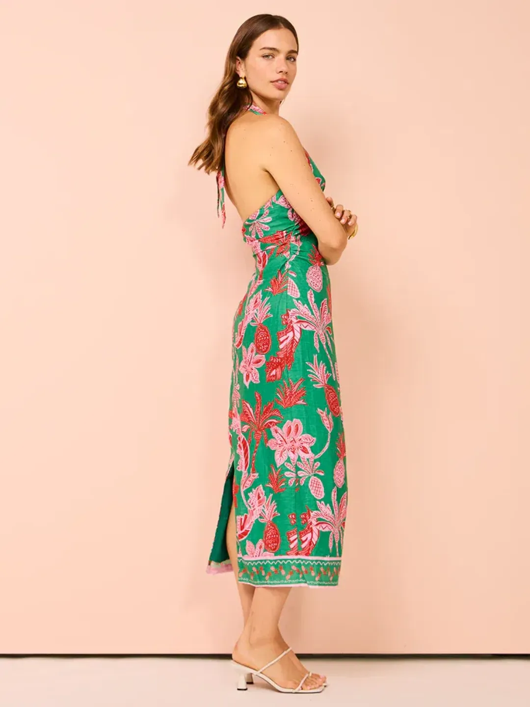 Ownley Kara Midi Dress Pineapple Print Size S / AU 8 for rent on The Volte - main image