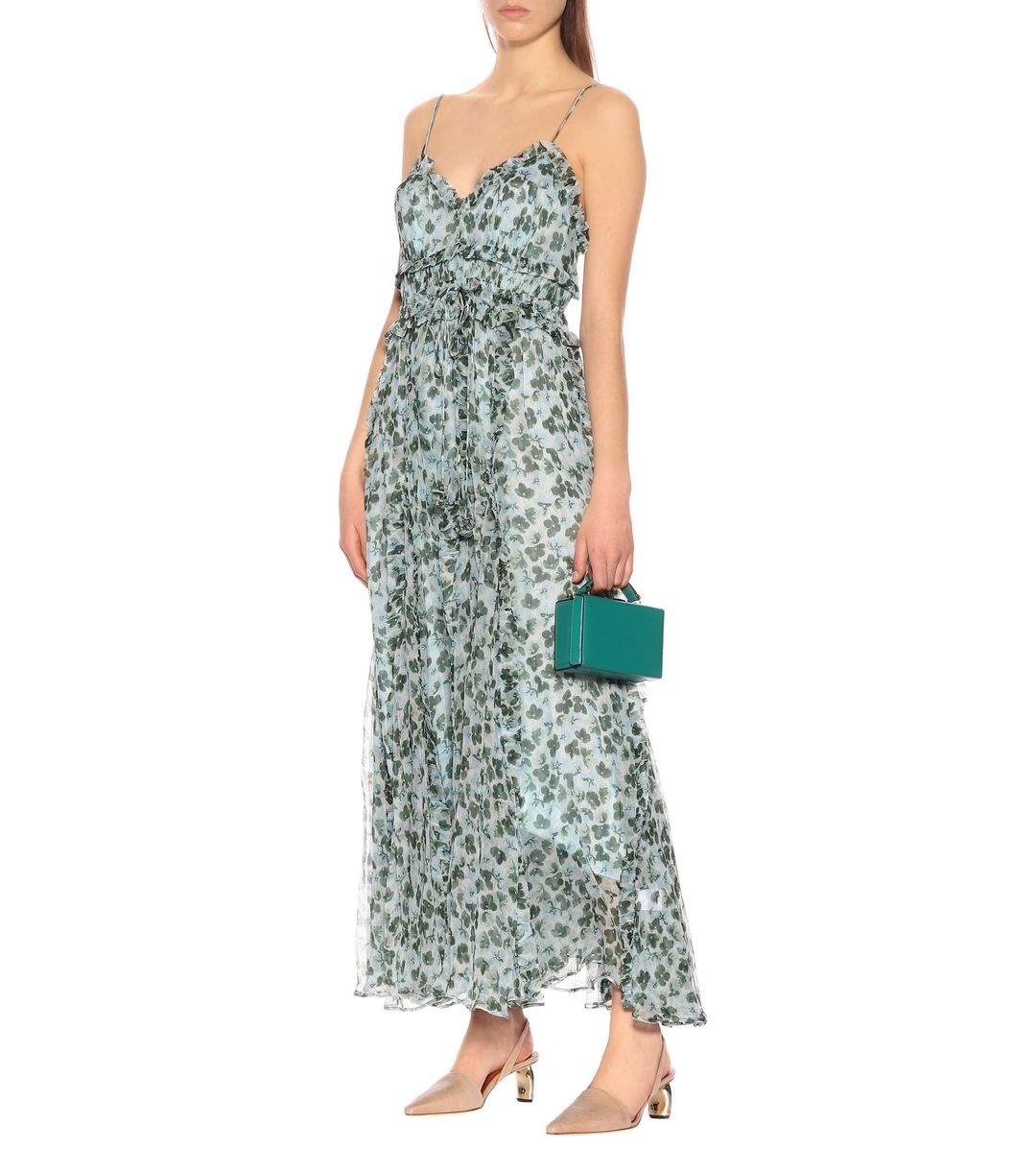 Lee Mathews Nina Silk Crinkle Cami Dress Floral Size 10 for rent on The Volte - main image