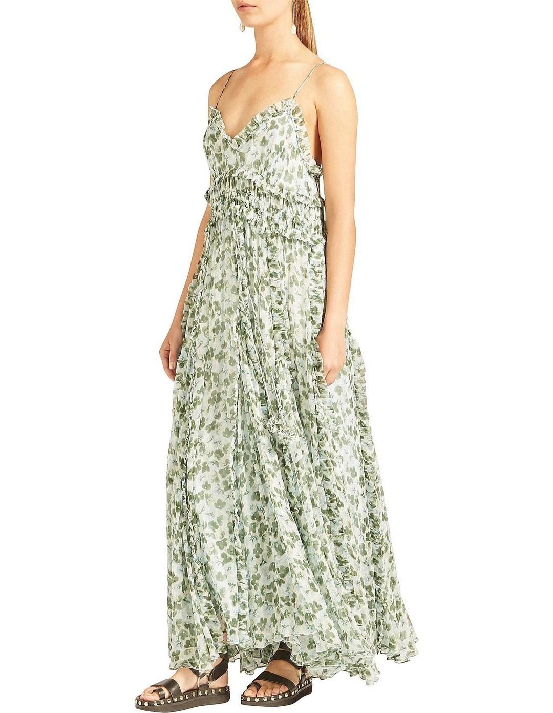 Lee Mathews Nina Silk Crinkle Cami Dress Floral Size 10 for rent on The Volte - main image