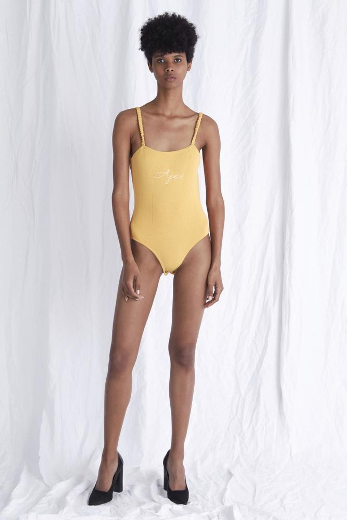 Aje Emma Logo Bodysuit Yellow Size 8 - Image 2