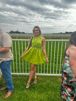 Aje Voyage Braided Cut Out Mini Dress Verdant Green Size 8 for rent on The Volte - image 4