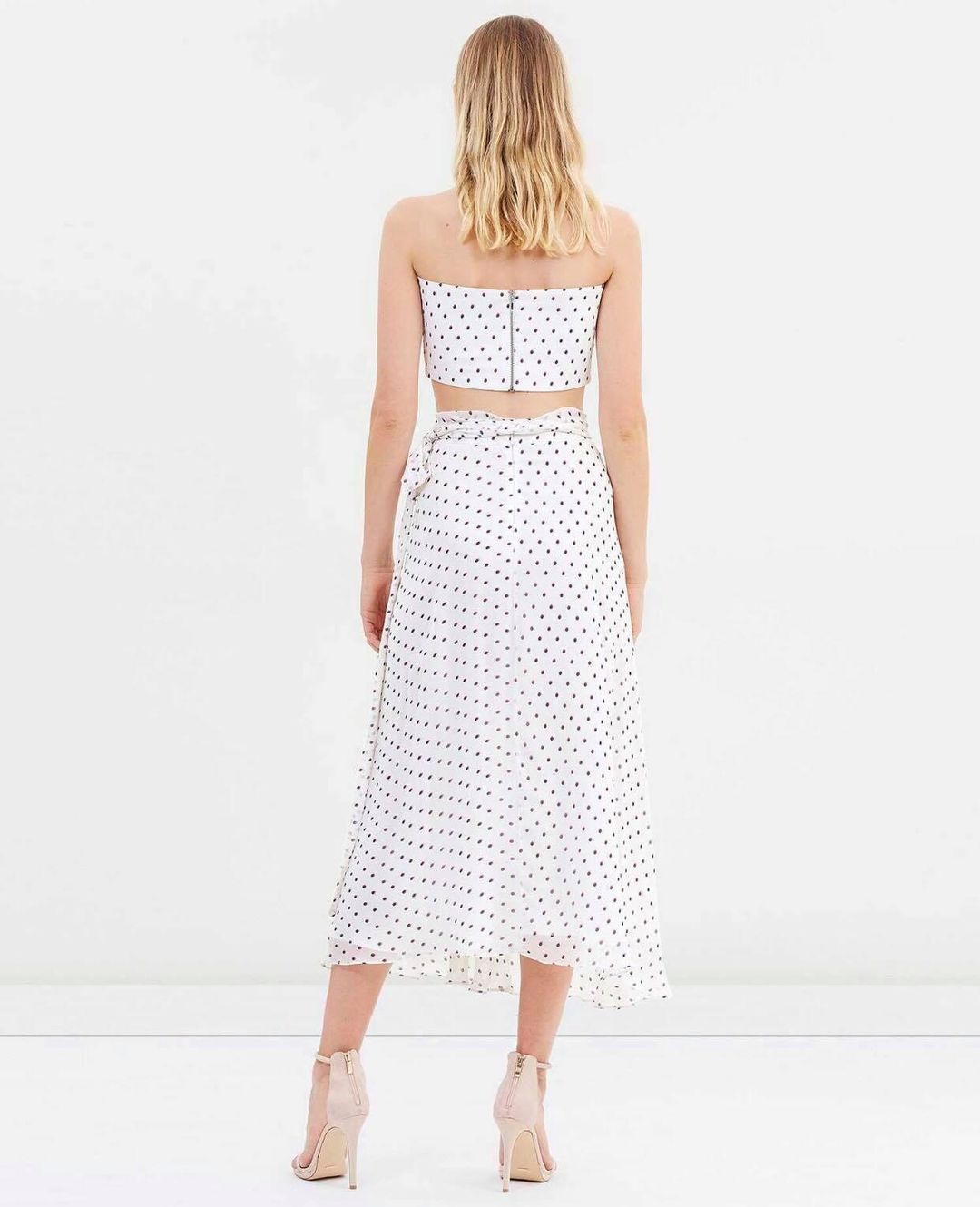 Bec & Bridge Little Cuba Tie Top & Skirt Polka Dot Print Size AU 8 for rent on The Volte - main image