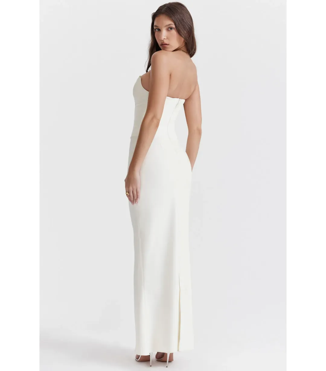 House Of CB Tamara Strapless Corset Dress Ivory Size AU 8 for rent on The Volte - main image
