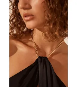 Shona Joy Lydie Chain Halter Neck Dress Black Size AU 8 for rent on The Volte - image 3