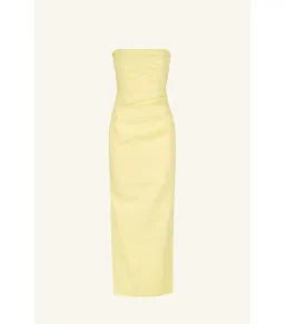 Shona Joy Lani Strapless Draped Maxi Dress Lemon Yellow Size AU 8 for rent on The Volte - image 4