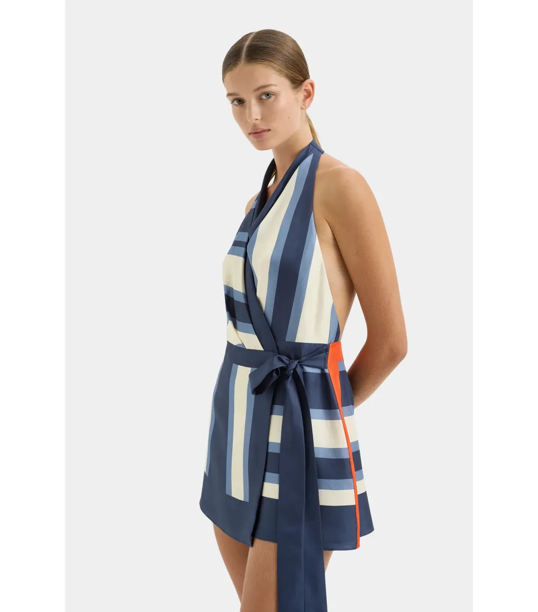 Sir the Label Dazed Wrap Halter Mini Dress Studio Print Size 2 / AU 10 for rent on The Volte - main image