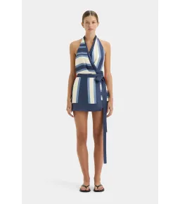 Sir the Label Dazed Wrap Halter Mini Dress Studio Print Size 2 / AU 10 for rent on The Volte - image 1
