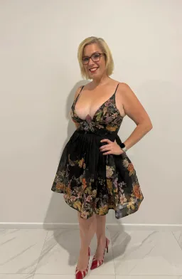 Zimmermann Pavilion V Neck Mini Dress in Black Multi Floral Size 3 / AU 14 for rent on The Volte - image 1