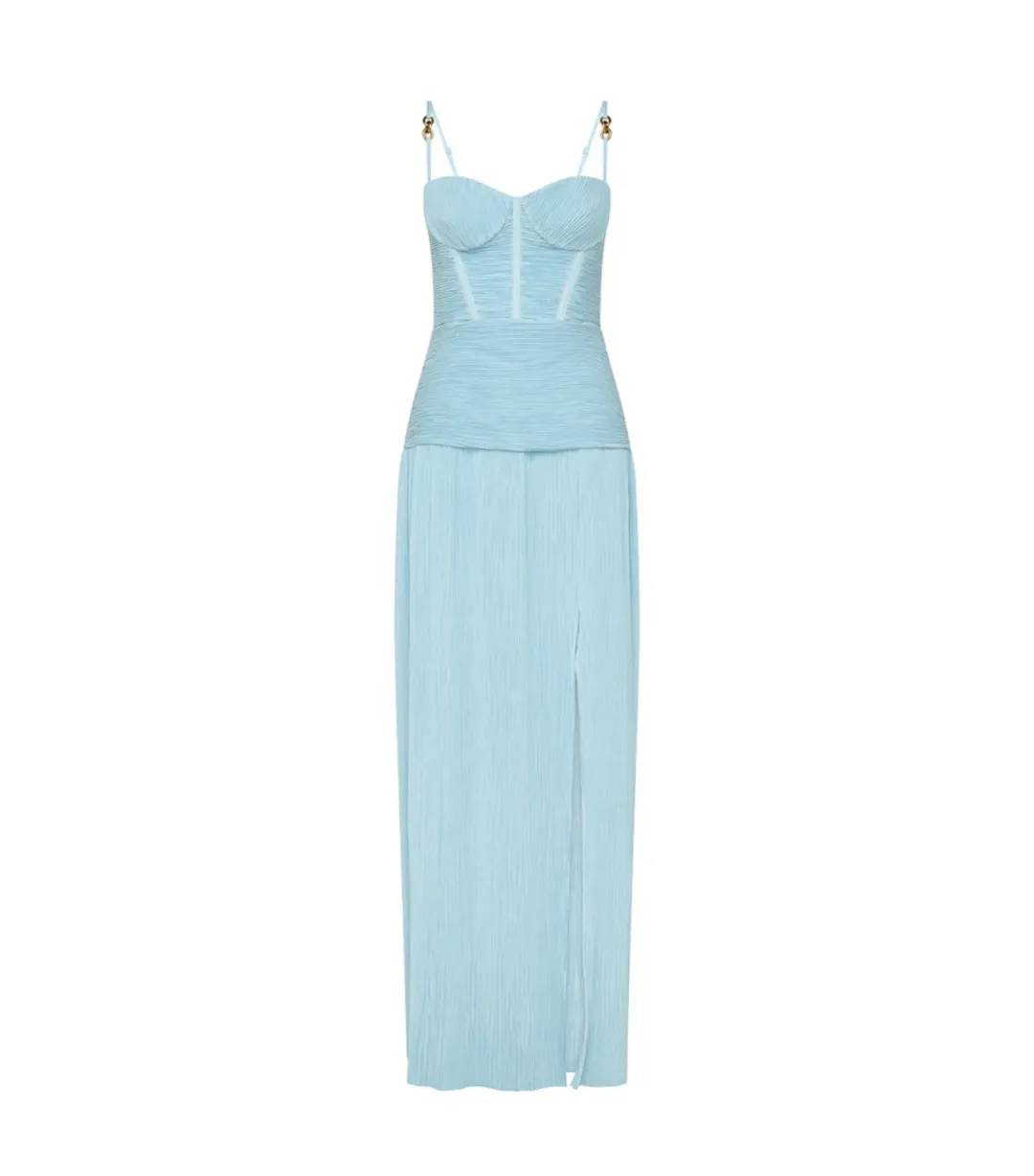 Manning Cartell Double Time Pleat Dress in Aqua Spritz Size AU 10 for rent on The Volte - main image