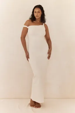 Johansen Long Poppy Dress in Ivory White Size 12 for rent on The Volte - image 1