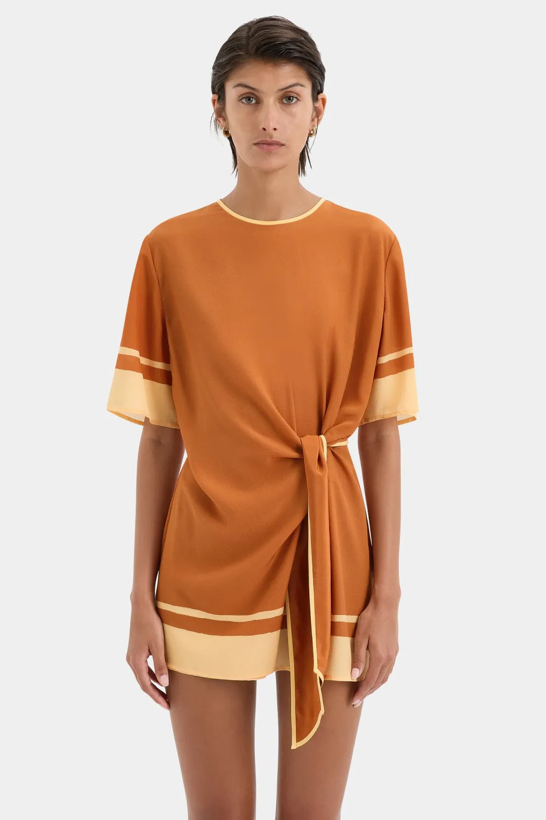 Sir the Label The Soma Mini Dress in Rust Size 2 / AU 10 for rent on The Volte - main image