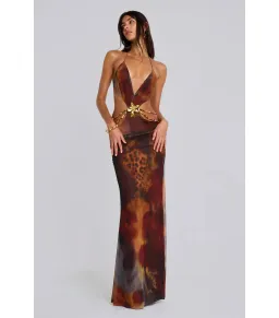 Jaded London Vida Backless Maxi Dress Whiskey Size M / AU 10 for rent on The Volte - image 1