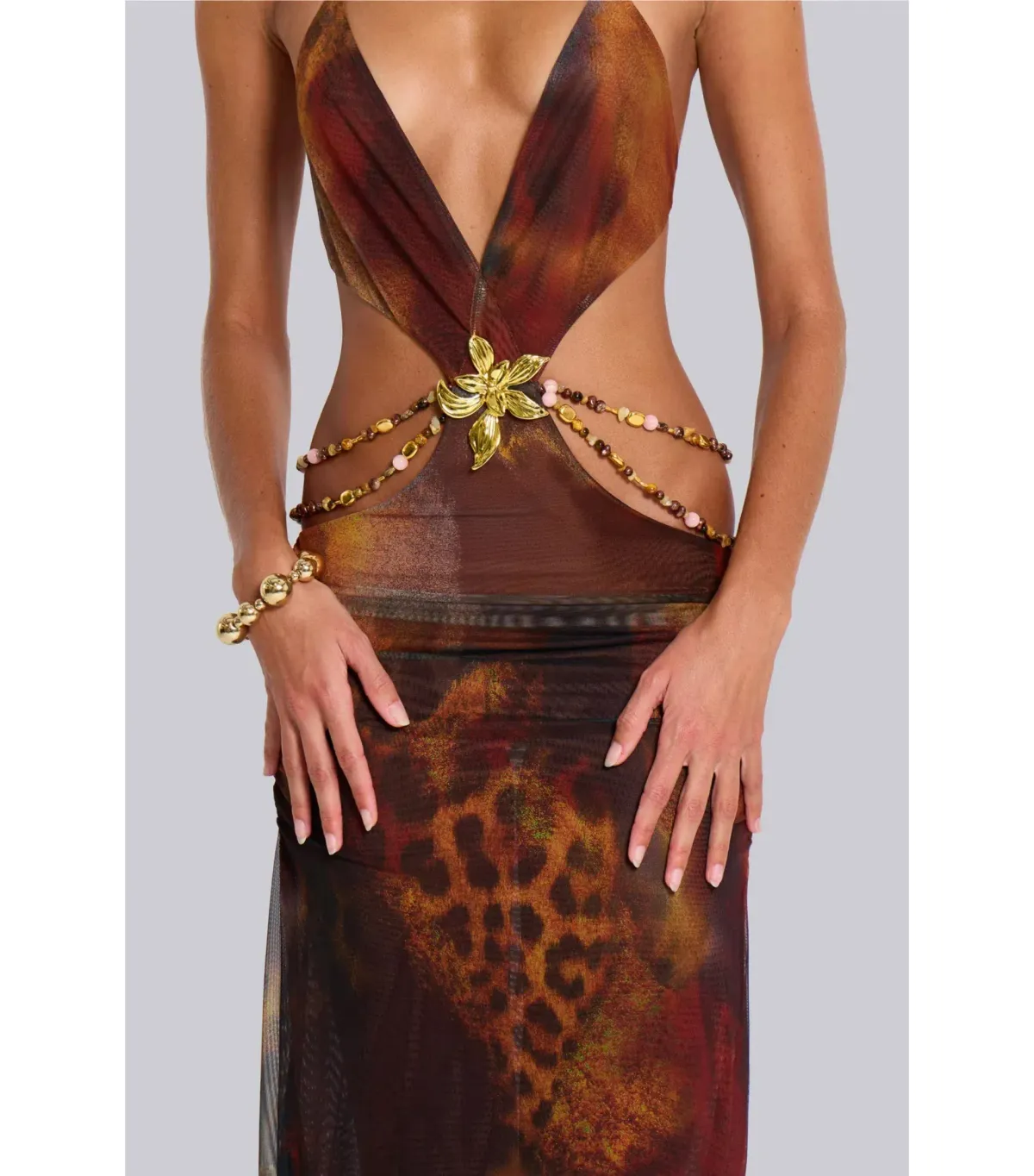 Jaded London Vida Backless Maxi Dress Whiskey Size M / AU 10 - Image 3