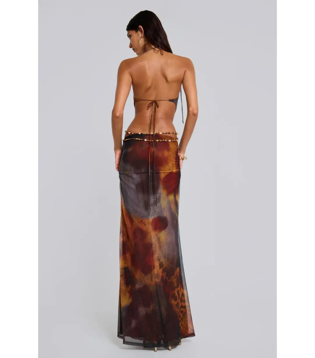 Jaded London Vida Backless Maxi Dress Whiskey Size M / AU 10 for rent on The Volte - main image