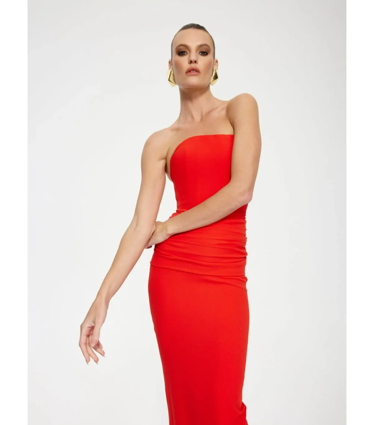 Effie Kats Astor Midi Dress in Cherry Red Size AU 6 - Image 2