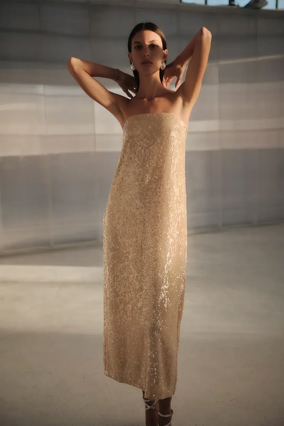 Manning Cartell Light Angles Strapless Dress Gold Size S / AU 8 for rent on The Volte - main image