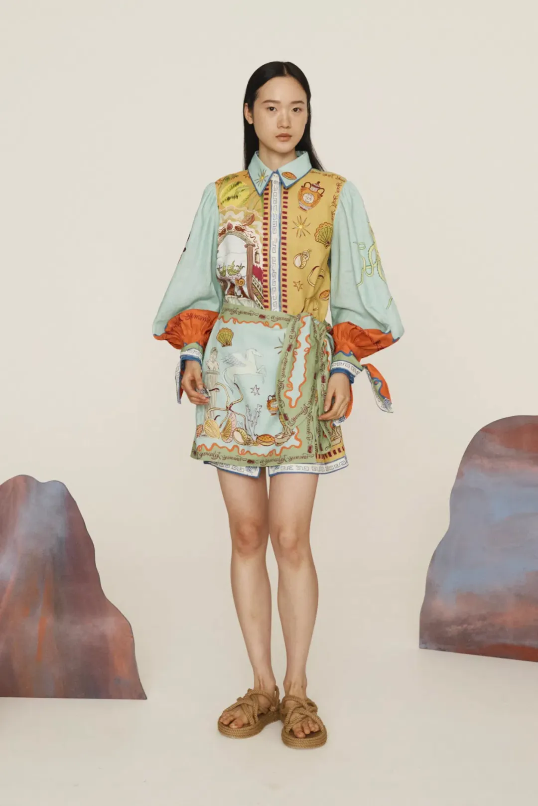 Alemais Surrealist Summer Mini Dress Multi Size 16 for rent on The Volte - main image