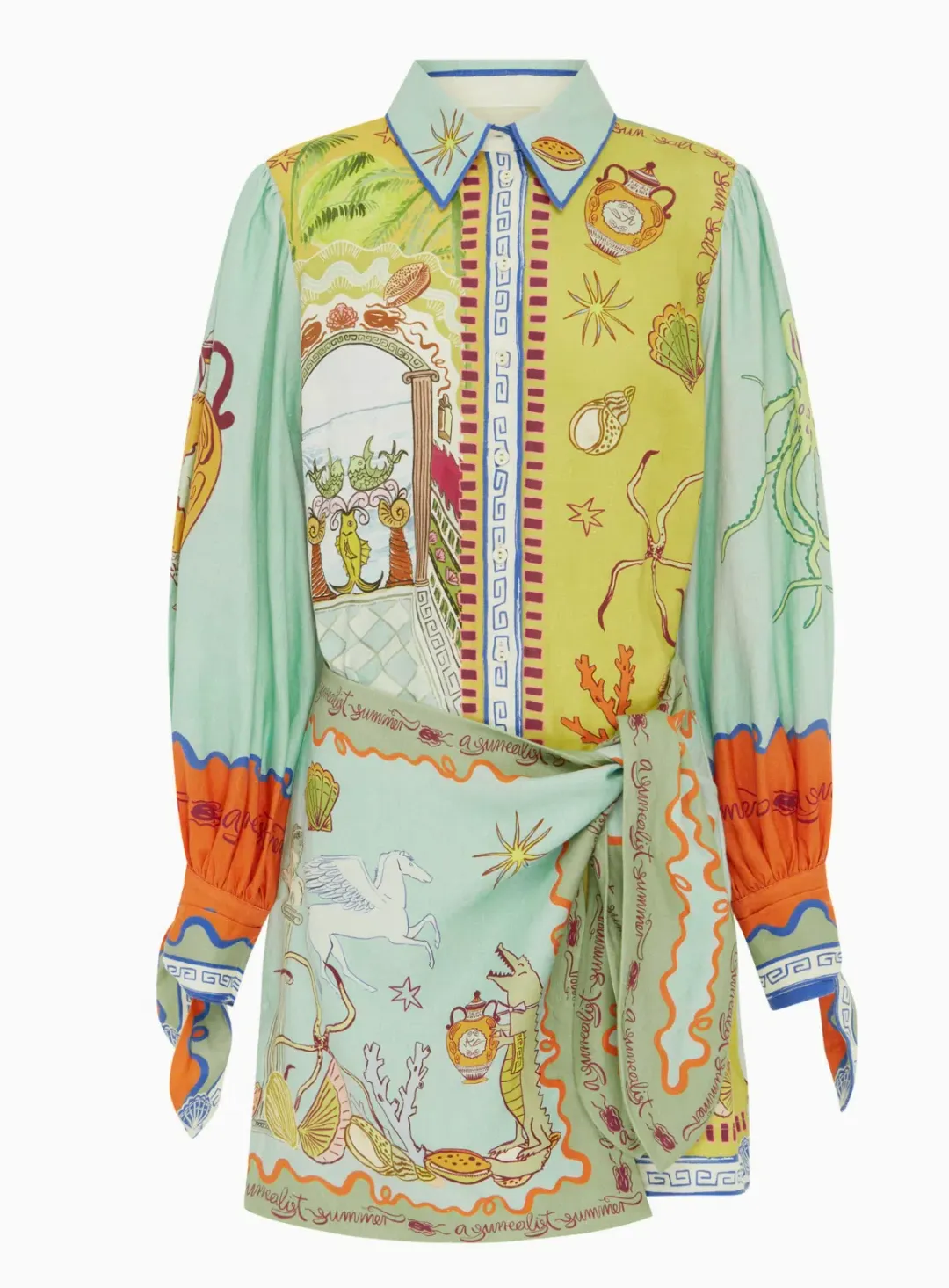 Alemais Surrealist Summer Mini Dress Multi Size 16 for rent on The Volte - main image