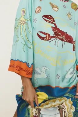 Alemais Surrealist Summer Silk Midi Dress Multi Size 16 for rent on The Volte - image 5