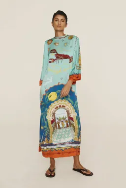 Alemais Surrealist Summer Silk Midi Dress Multi Size 16 for rent on The Volte - image 7
