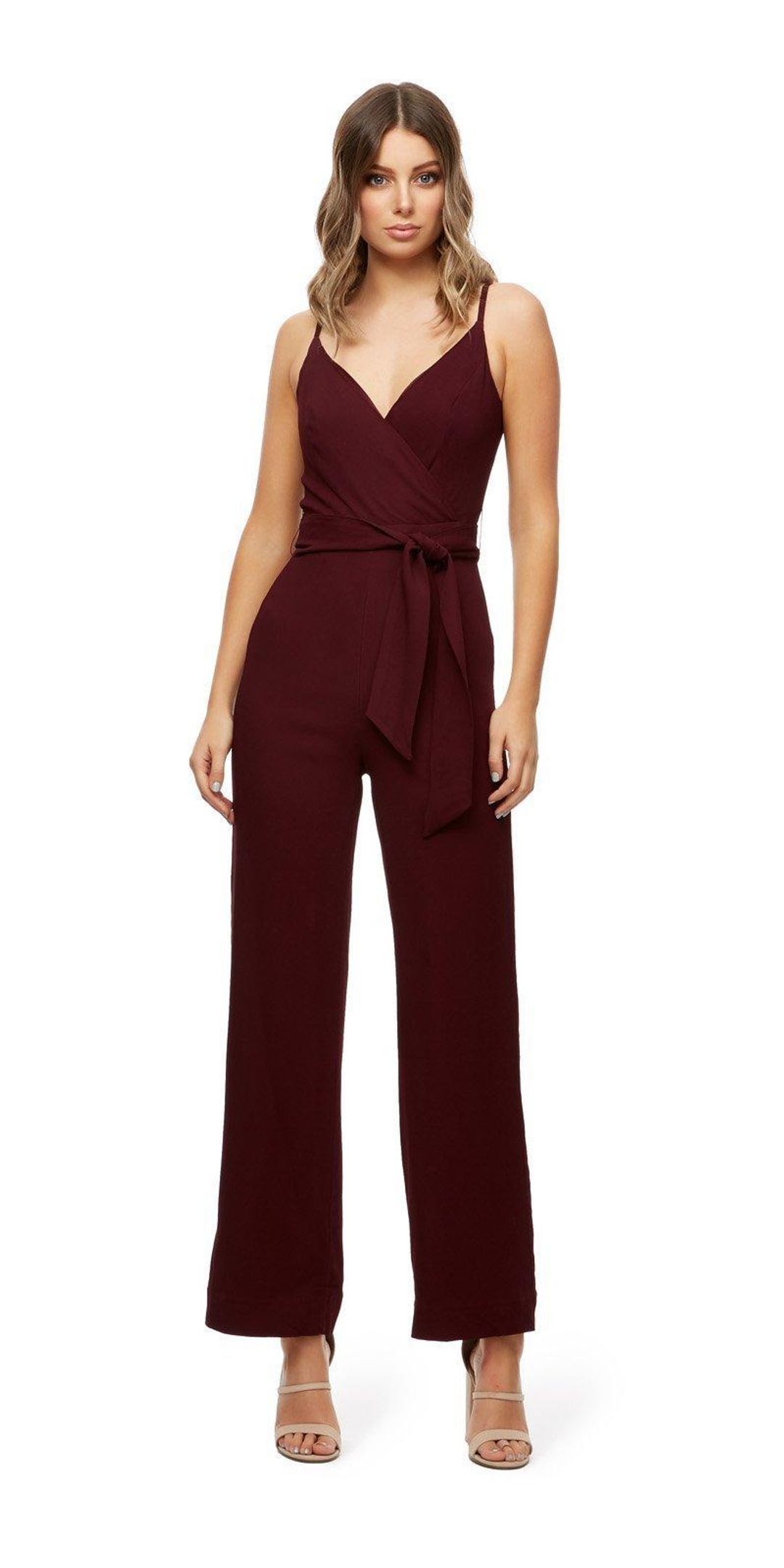 Kookai Savanna Jumpsuit Burgundy Size 34 for rent on The Volte - main image