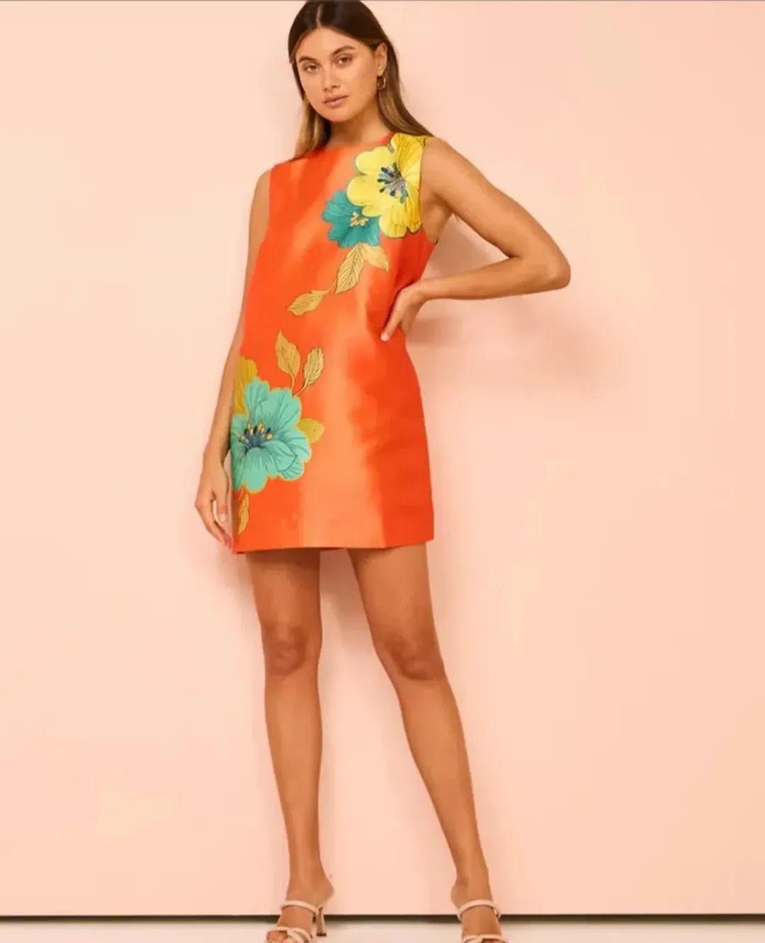 Alemais Piato Mini Dress in Marigold Floral Size 10 for rent on The Volte - main image