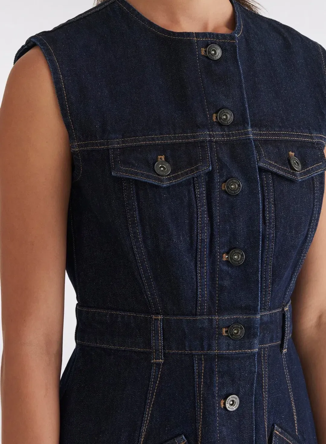 Anna Quan Paige Denim Dress Indigo Size AU 12 for rent on The Volte - main image