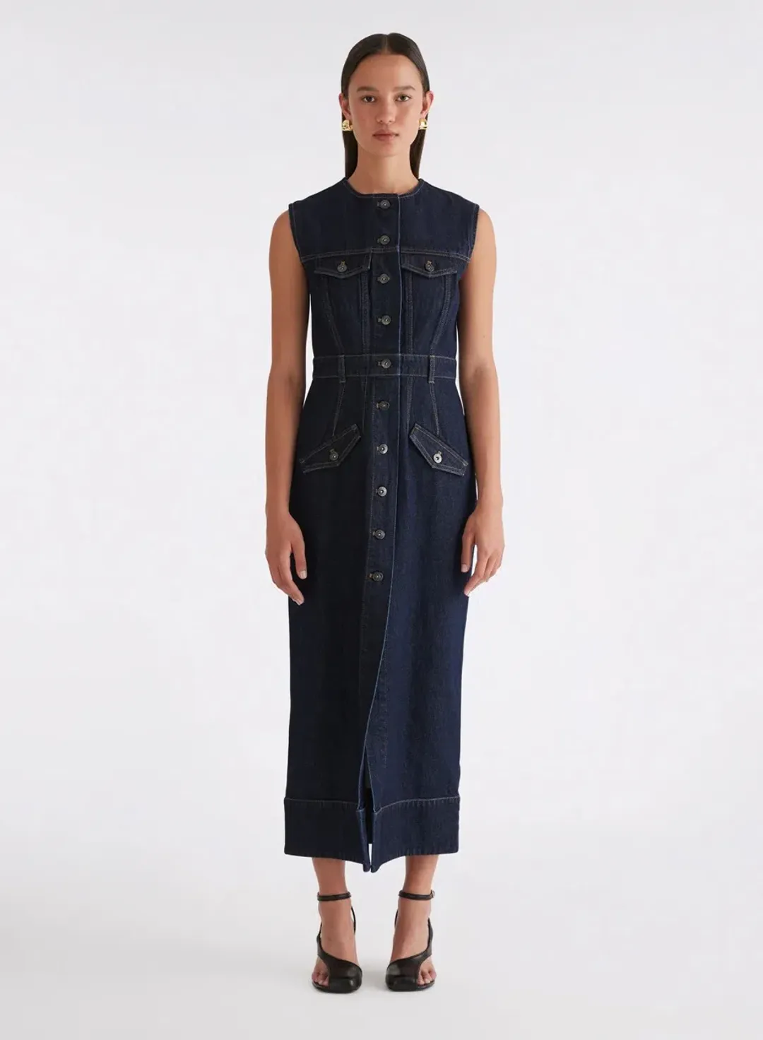 Anna Quan Paige Denim Dress Indigo Size AU 12 for rent on The Volte - main image
