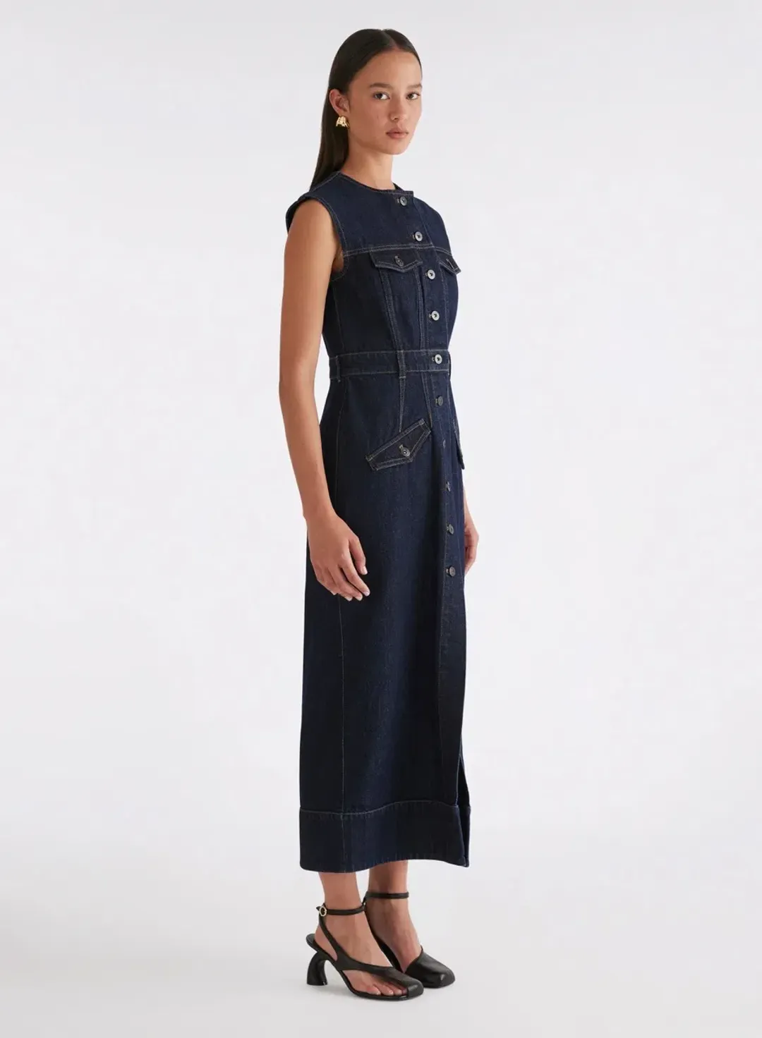 Anna Quan Paige Denim Dress Indigo Size AU 12 for rent on The Volte - main image