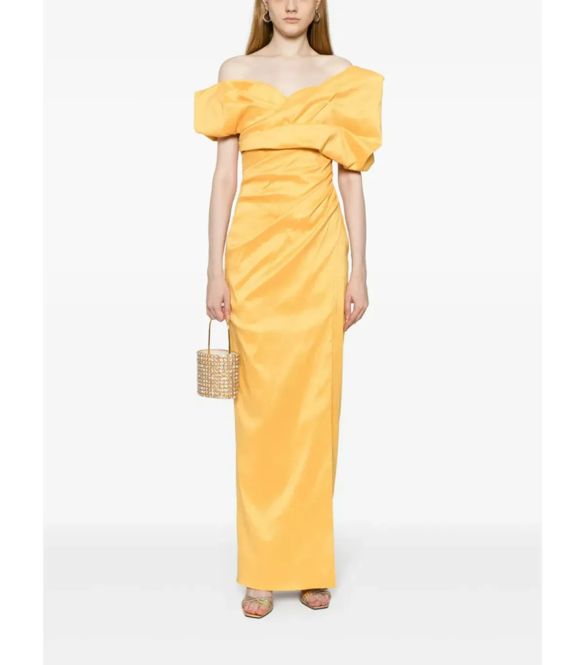 Rachel Gilbert Gia Off-shoulder Maxi Dress Yellow Size 3 / AU 12 - Image 1