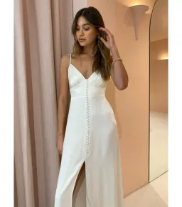 Shona Joy La Lune Cocktail Midi Dress in Cream Size AU 8 for rent on The Volte - image 2